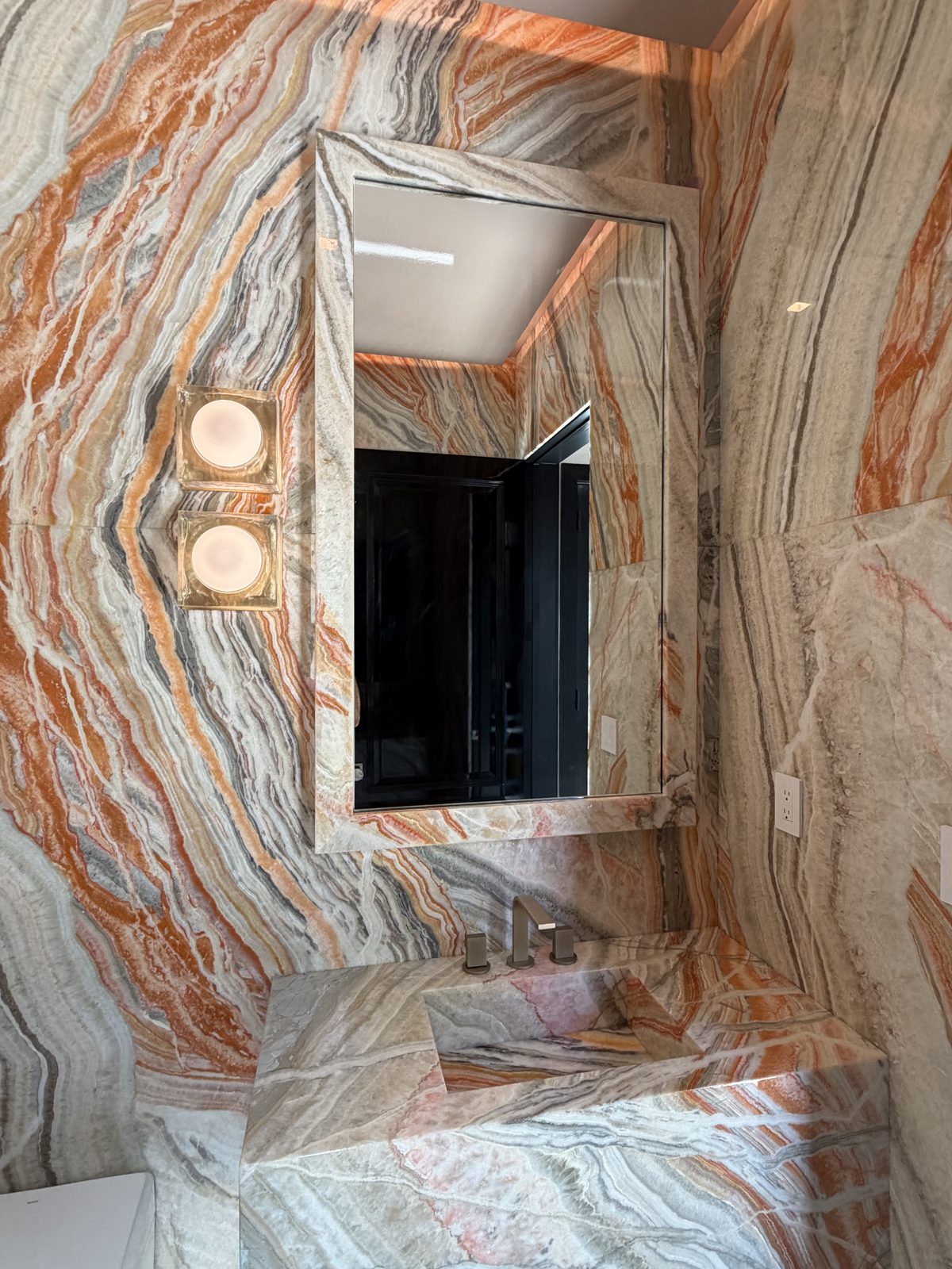 Marble Powder Room Mirror