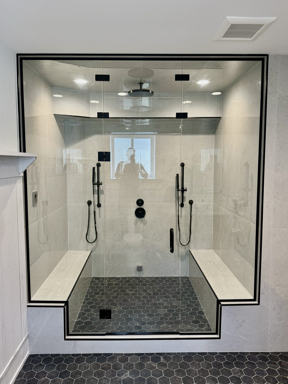 Black-Frame Steam Enclosure