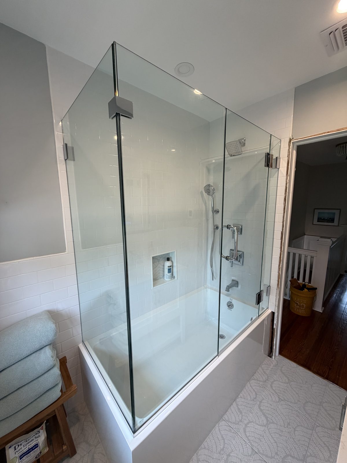 Glass-to-Glass Tub Enclosure